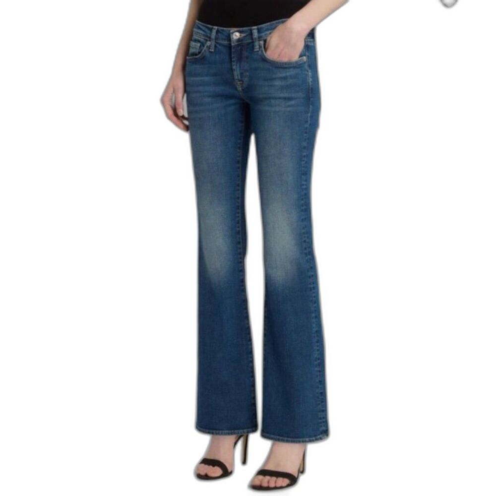 7 For All Mankind Women's Blue Denim Lower Rise Bootcut Jeans Size 30
